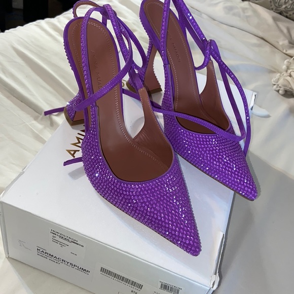 Amina Muaddi Shoes - Amina Muaddi 38 karmacrys pump suede violet